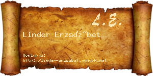 Linder Erzsébet névjegykártya